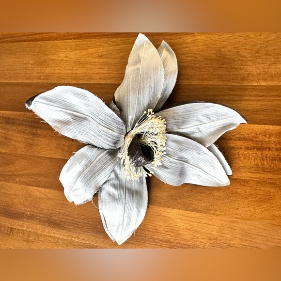 Vintage Accessories - Vintage Large French Silver Flower Barrette